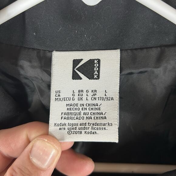 Kodak Ultra 36 Vintage Jacket Womens Large Utility Lightweight Coat Black Zip Up - Picture 3 of 14